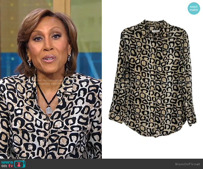 Signature Silk Blouse by Equipment worn by Robin Roberts on Good Morning America