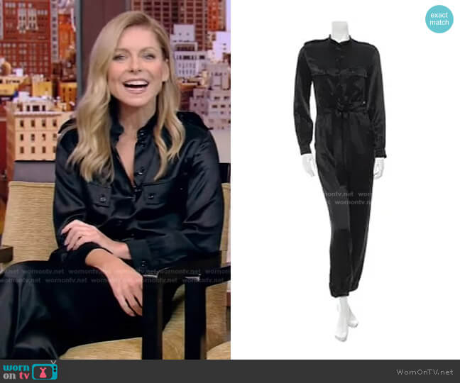 WornOnTV: Kelly’s black satin jumpsuit on Live with Kelly and Ryan ...