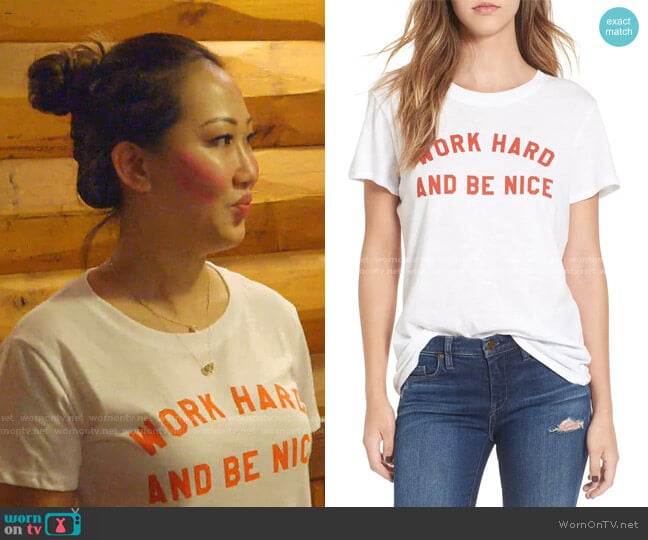 Tiffany’s Work Hard and Be Nice tee on RHOD