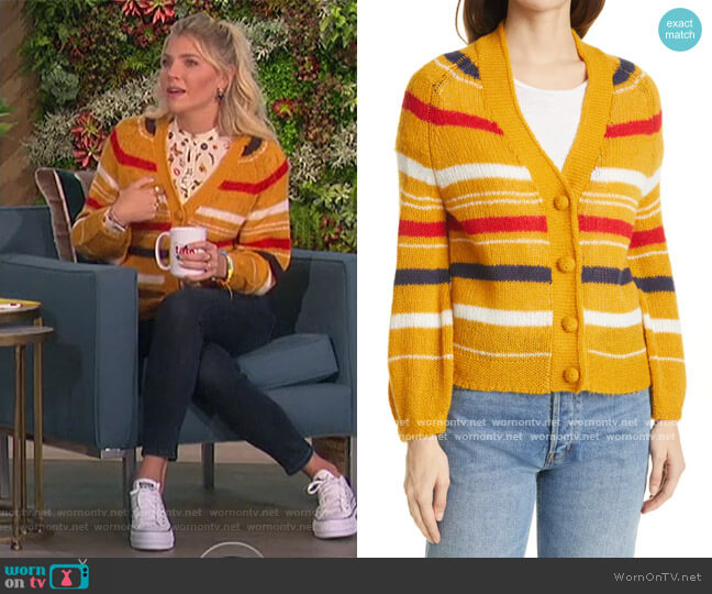 WornOnTV: Amanda’s yellow stripe cardigan on The Talk | Amanda Kloots ...