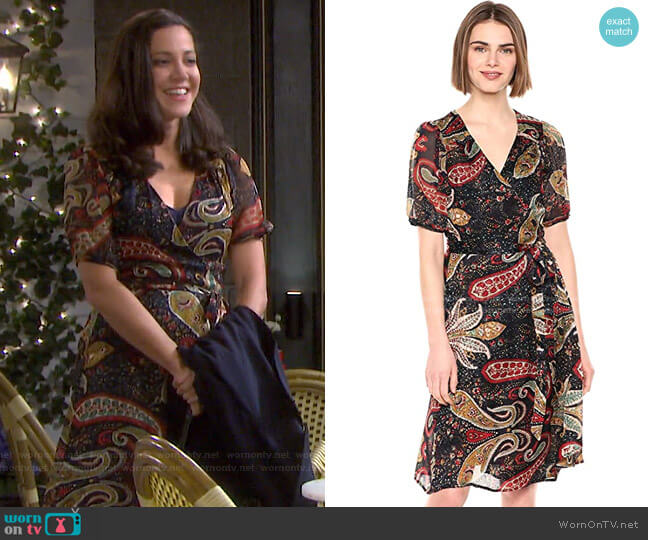 Taylor Paisley Damask Print Dress by Velvet by Graham & Spencer worn by Jan Spears (Heather Lindell) on Days of our Lives