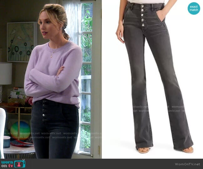 Veronica Beard Beverly High Waist Skinny Flare Jeans in Stonington worn by Mandy Baxter (Molly McCook) on Last Man Standing