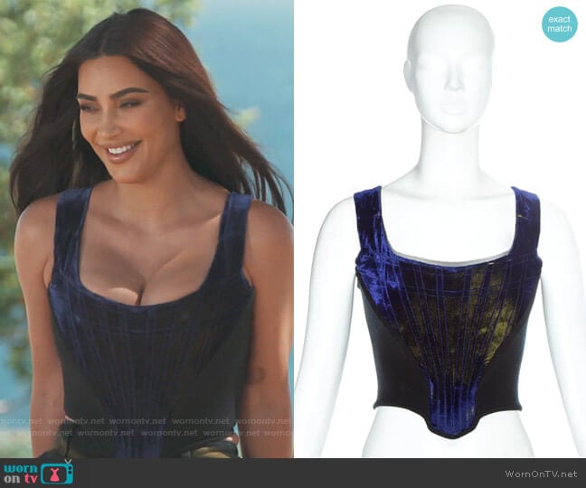 Blue Two Toned Corset by Vivienne Westwood worn by Kim Kardashian on Keeping Up with the Kardashians