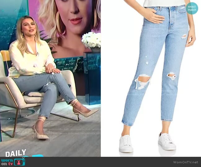 Wedgie Icon Ripped Slim Ankle Jeans by Levi's worn by Carissa Loethen Culiner on E! News