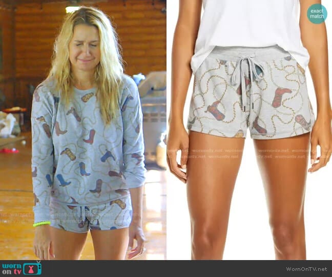 Western Jam Pajama Shorts by PJ Salvage  worn by Kary Brittingham on The Real Housewives of Dallas