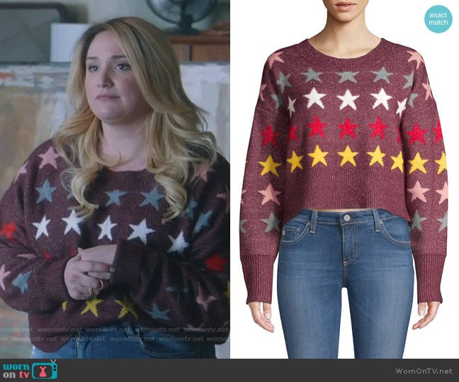 Rainbow Star Sweater by Wildfox worn by Davia (Emma Hunton) on Good Trouble