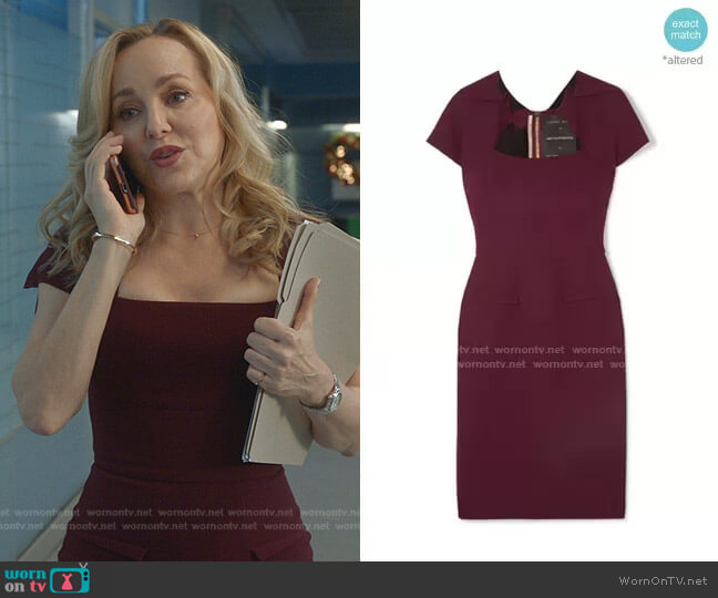 Wool-Crepe Dress by Roland Mouret worn by Marissa Morgan (Geneva Carr) on Bull