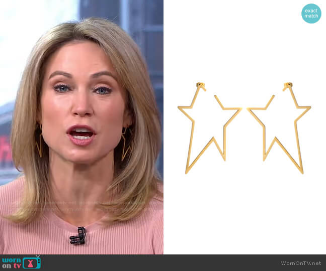 A Star is Born Earrings by Accessory Concierge worn by Amy Robach on Good Morning America