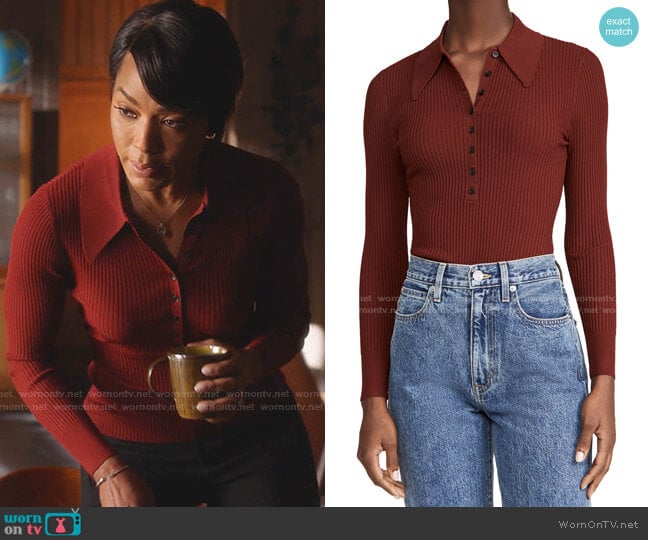 Lance Top by A.L.C. worn by Athena Grant (Angela Bassett) on 9-1-1