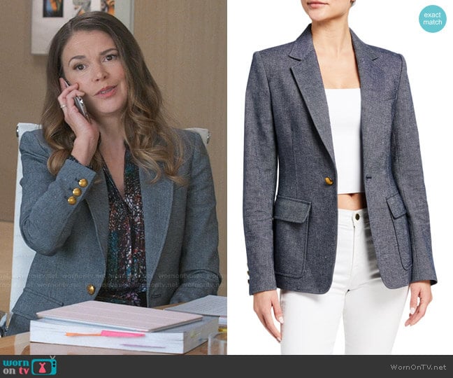 Stevie Single-Button Jacket by A.L.C. worn by Liza Miller (Sutton Foster) on Younger