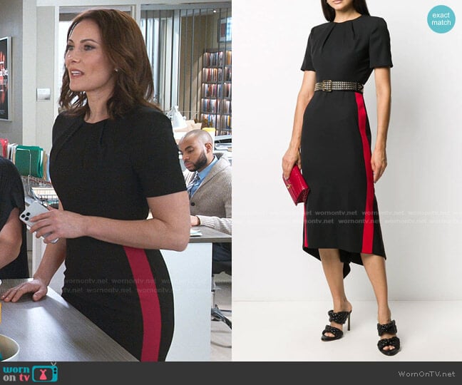 Contrasting Stripe Short-Sleeved Dress by Alexander McQueen worn by Quinn (Laura Benanti) on Younger