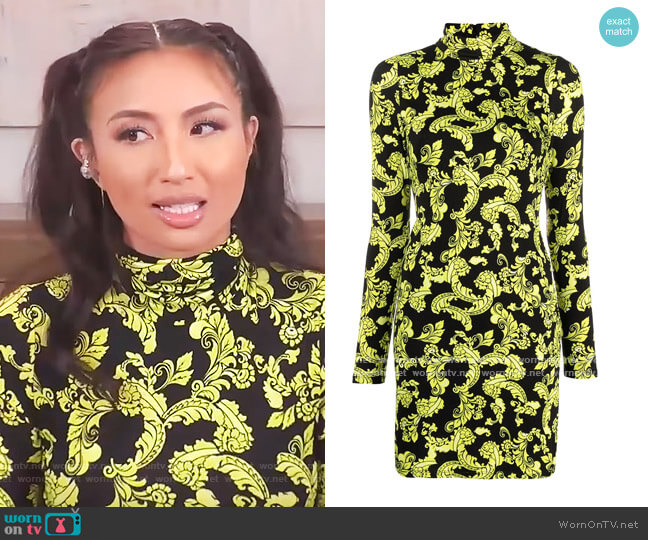 Delora Turtleneck Mini-dress by Alice + Olivia worn by Jeannie Mai on The Real