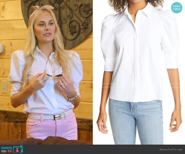 Willa Puff Sleeve Blouse by Alice + Olivia worn by Kameron Westcott on The Real Housewives of Dallas