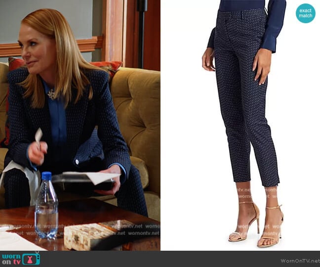 Henri Stitch Wool-Blend Pants by Altuzarra worn by Lisa Benner (Marg Helgenberger) on All Rise