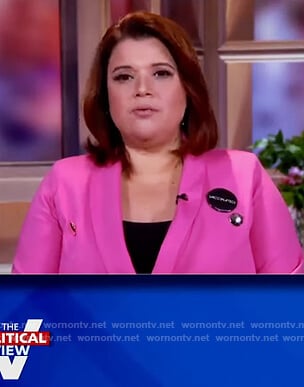 Ana’s pink double breasted blazer on The View