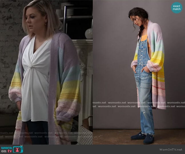 Kimmie Ombre Duster Cardigan by by Anthropologie worn by Maxie Jones (Kirsten Storms) on General Hospital