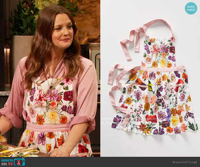 Nathalie Lete Helena Apron by Anthropologie worn by Drew Barrymore on The Drew Barrymore Show