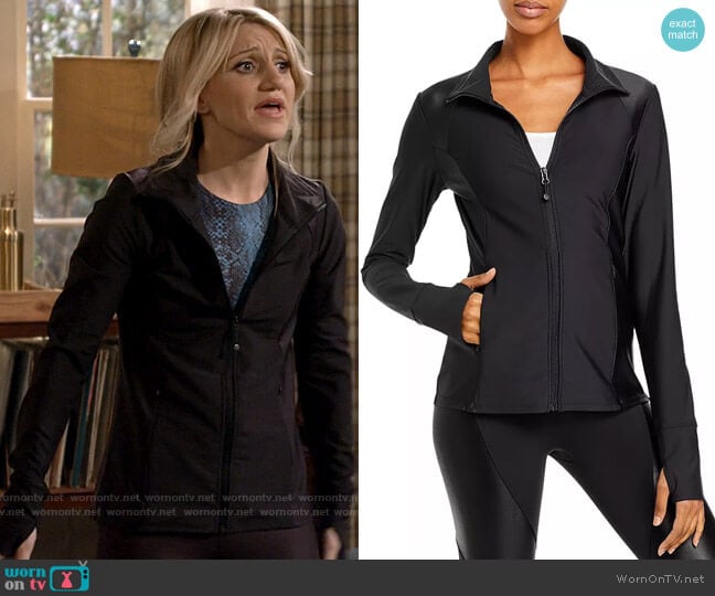 Aqua Zip Athletic Jacket worn by Gina Dabrowski (Annaleigh Ashford) on B Positive