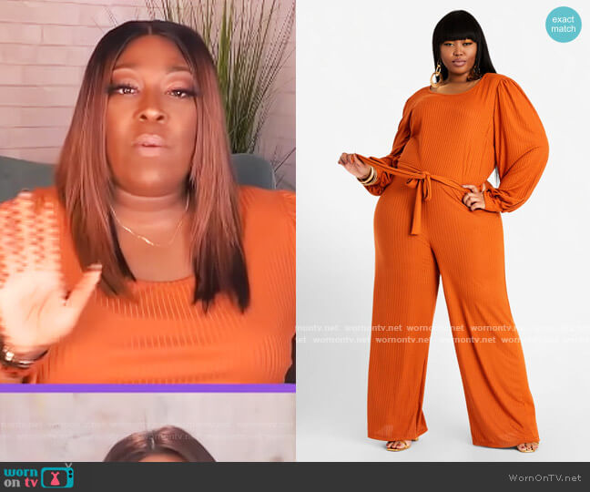 WornOnTV: Loni’s orange tie waist jumpsuit on The Real | Loni Love ...