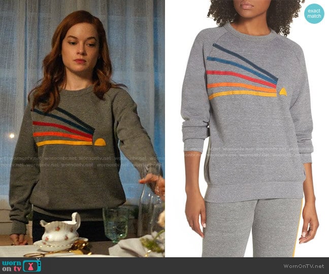 Daydream Sweatshirt by Aviator Nation worn by Zoey Clarke (Jane Levy) on Zoeys Extraordinary Playlist