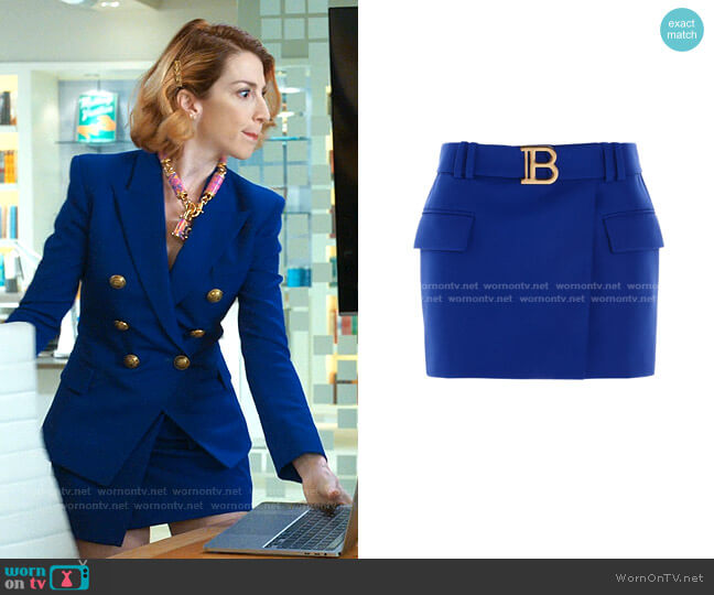 Belted Short Skirt by Balmain worn by Lauren (Molly Bernard) on Younger