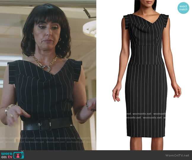 Jackie O Grid Print Sheath Dress by Black Halo worn by Kathleen Gale (Constance Zimmer) on Good Trouble