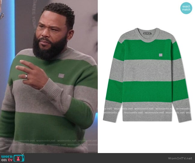 Nimah Block Stripe Sweater by Acne Studios worn by Andre Johnson (Anthony Anderson) on Black-ish