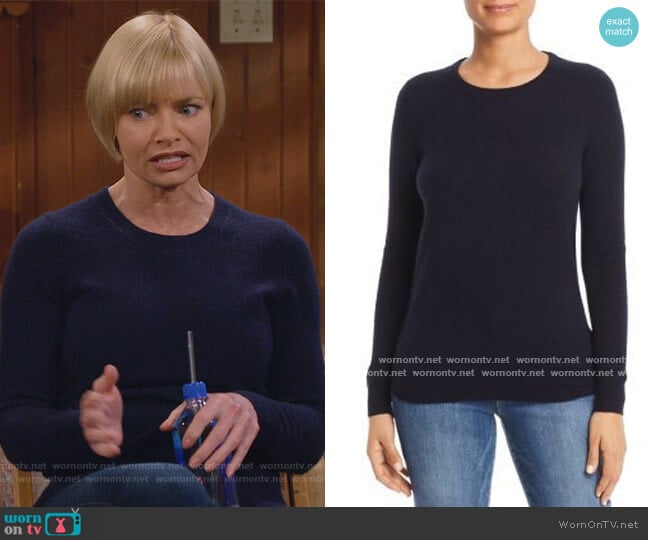 Crewneck Cashmere Sweater by C by Bloomingdales worn by Jill Kendall (Jaime Pressly) on Mom