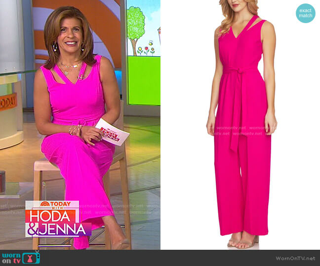 WornOnTV: Hoda’s pink cutout v-neck jumpsuit on Today | Hoda Kotb ...
