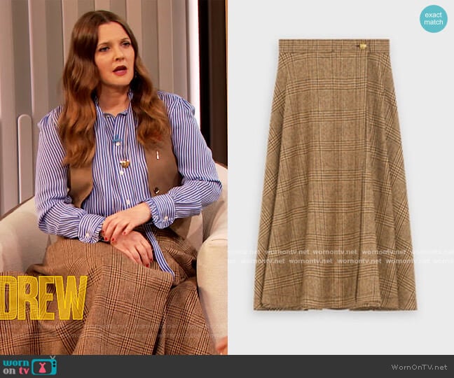 70's Midi Skirt by Celine worn by Drew Barrymore on The Drew Barrymore Show