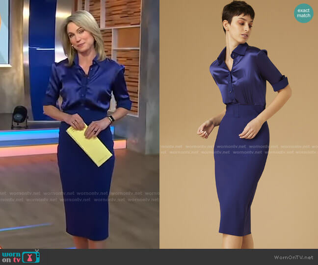 Archie Dress by Chiara Boni La Petite Robe worn by Amy Robach on Good Morning America