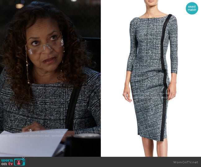 Chiara Boni La Petite Robe Rosmarijn Checked Dress worn by Catherine Avery (Debbie Allen) on Greys Anatomy