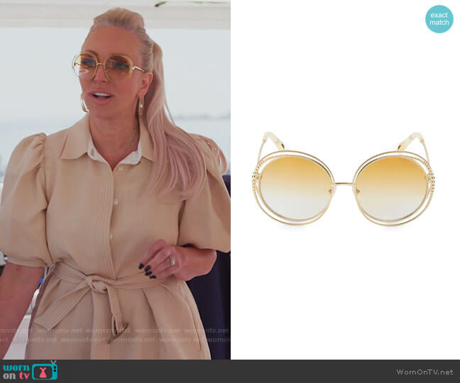 Carlina Chain 58MM Round Sunglasses by Chloe worn by Margaret Josephs  on The Real Housewives of New Jersey