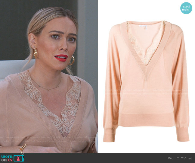 Lace Trim Jumper by Chloe worn by Kelsey Peters (Hilary Duff) on Younger