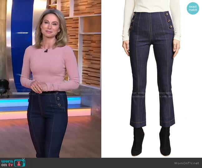 Tous Les Jours Chantal Pants by Cinq a Sept worn by Amy Robach on Good Morning America