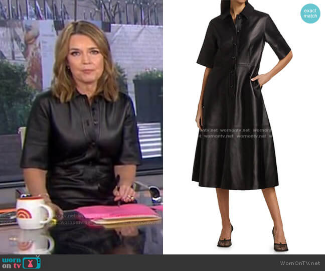 Essentials Leather Shirtdress by Co worn by Savannah Guthrie on Today