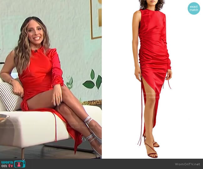 Ruched Asymmetric Dress by David Koma worn by Lilliana Vazquez on E! News