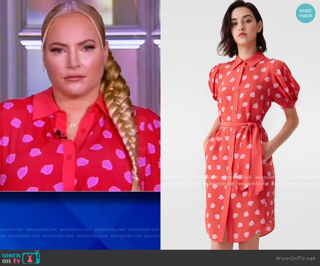 Amanda Crepe-Blend Belted Shirt Dress by Diane von Furstenberg worn by Meghan McCain on The View