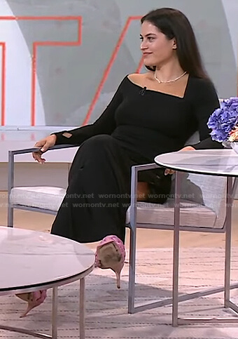 Donna’s black asymmetric neck dress on Today