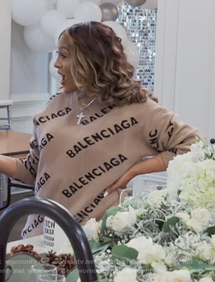 Drew’s Balenciaga logo sweater on The Real Housewives of Atlanta