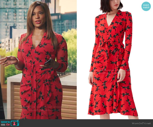 WornOnTV: Mika’s red animal print ruffle dress on Kenan | Kimrie Lewis ...