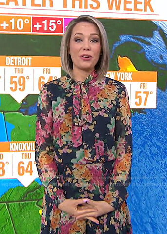 Dylan's floral tie neck dress on Today