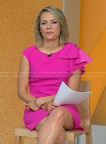 Dylan's pink bow shoulder dress on Today