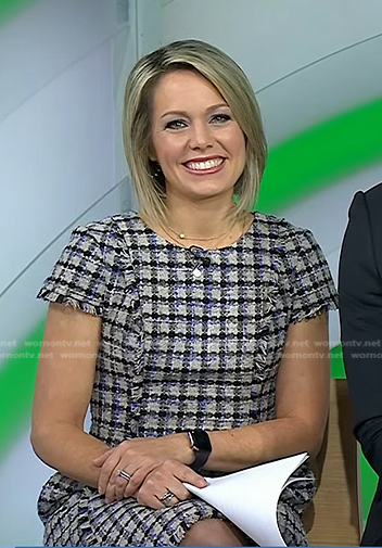 Dylan's grid check tweed dress on Today