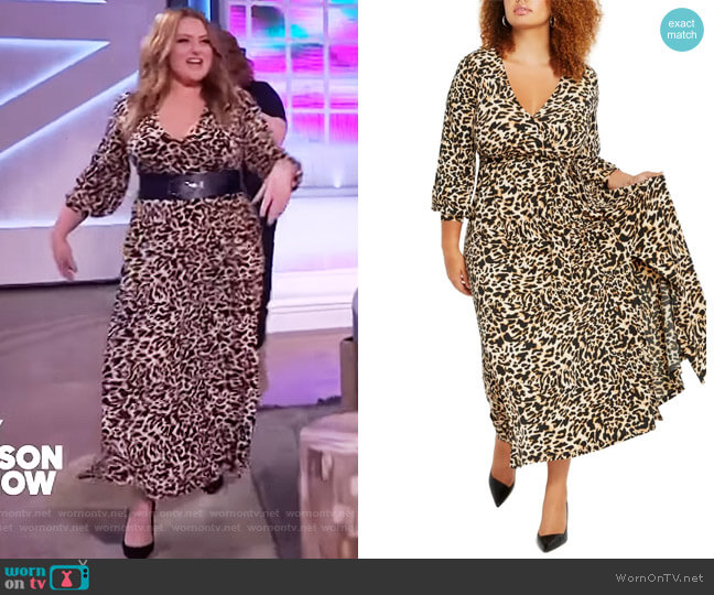 Wrap Maxi Dress by Eloquii worn by Lauren Ash on The Kelly Clarkson Show