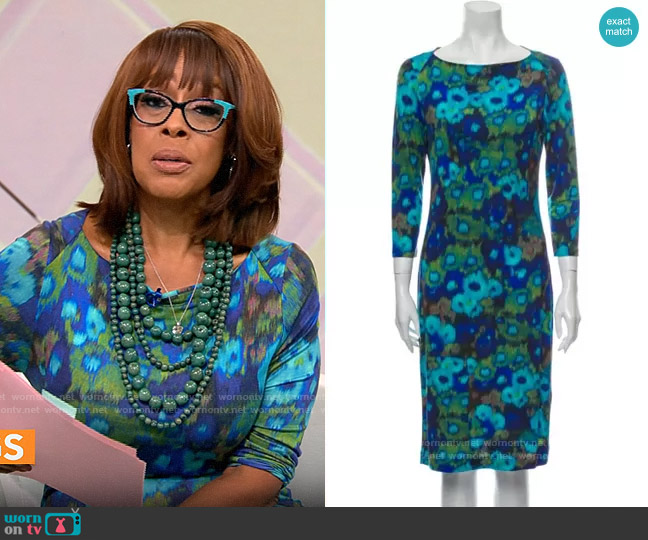 Erdem Ocean Meadow Dress worn by Gayle King on CBS Mornings