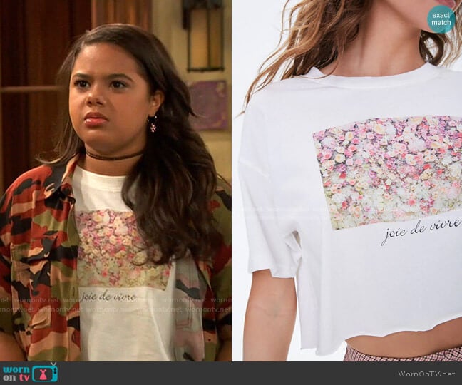 Graphic Tee by Forever 21 worn by Alison Fernandez on Ravens Home