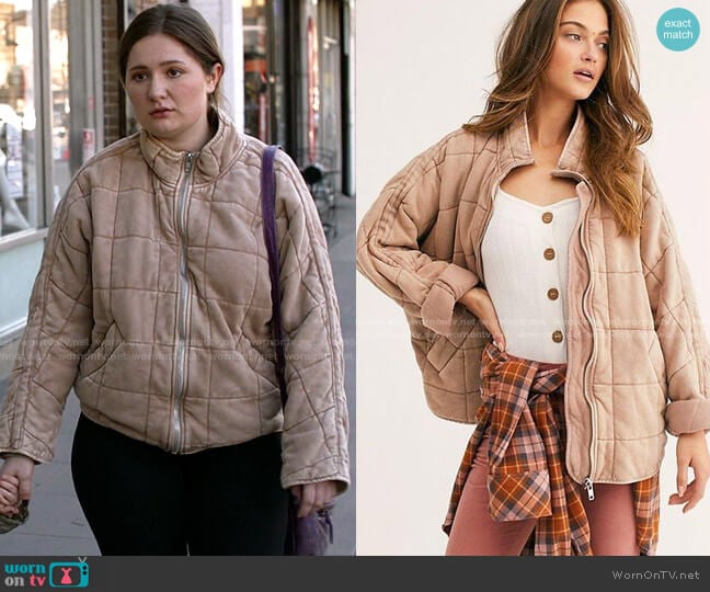 Dolman Quilted Knit Jacket by Free People worn by Debbie Gallagher (Emma Kenney) on Shameless