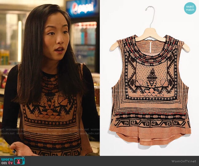 Late Night Tee by Free People worn by Janet (Andrea Bang) on Kims Convenience