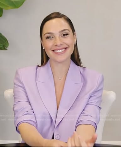 Gal Gadot’s lilac blazer on Live with Kelly and Ryan